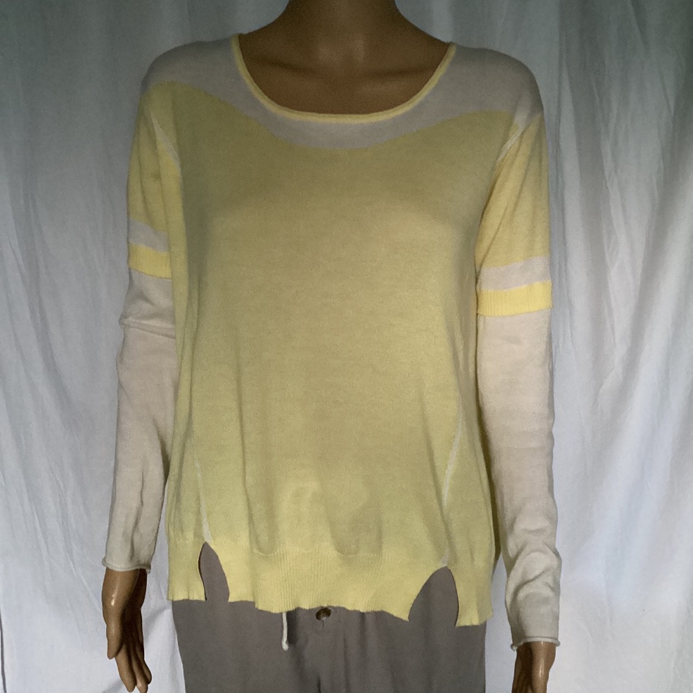 My Tribe  Yellow & White Sweater XS